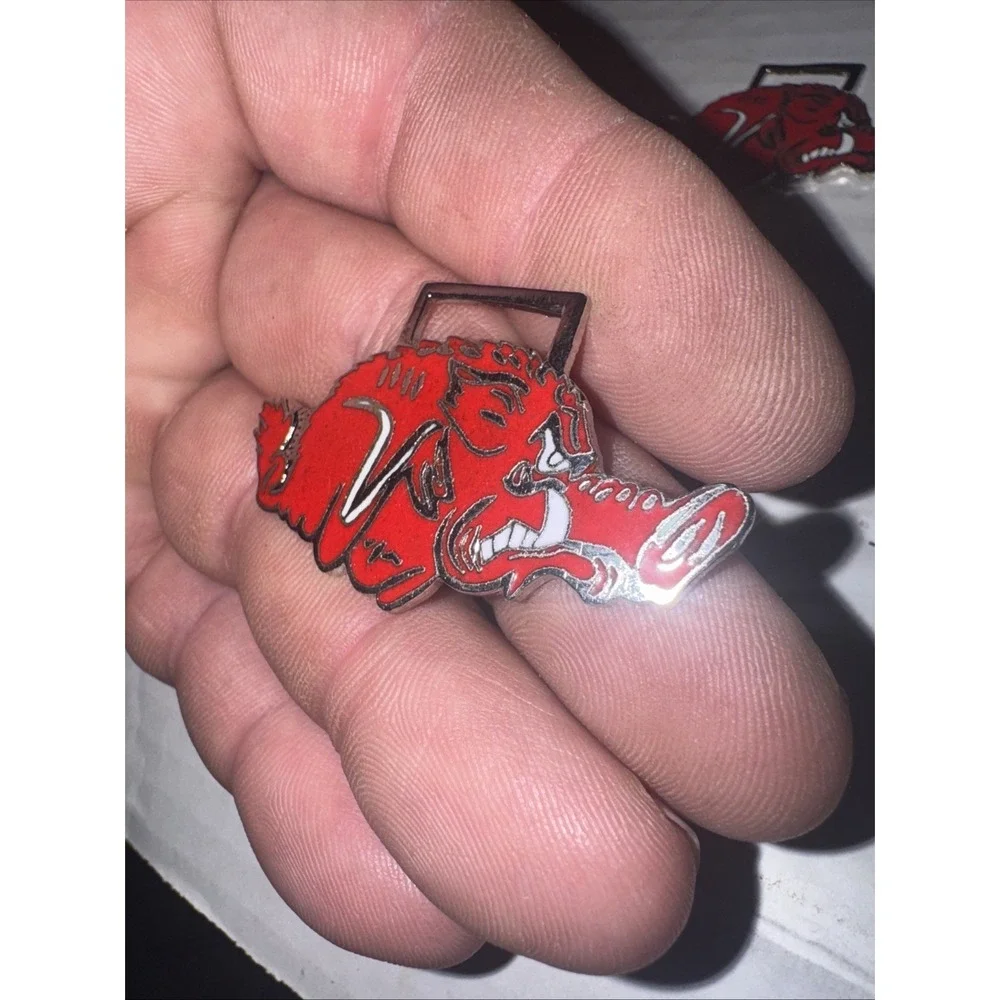 2pc Arkansas Razorbacks Watch Fob Key Chain Necklace Pendant Charm